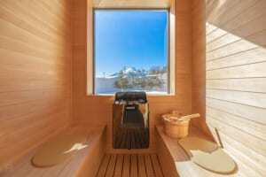 Private sauna at the Superior at KANOA THE VILLAS – Mt. Fuji Lake Yamanaka