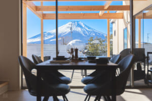 View of Mt. Fuji from the window of the Suite at KANOA THE VILLAS – Mt. Fuji Lake Yamanaka
