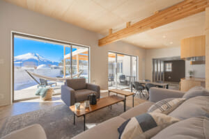 Interior of the Suite and view of Mt. Fuji from the window at KANOA THE VILLAS – Mt. Fuji Lake Yamanaka